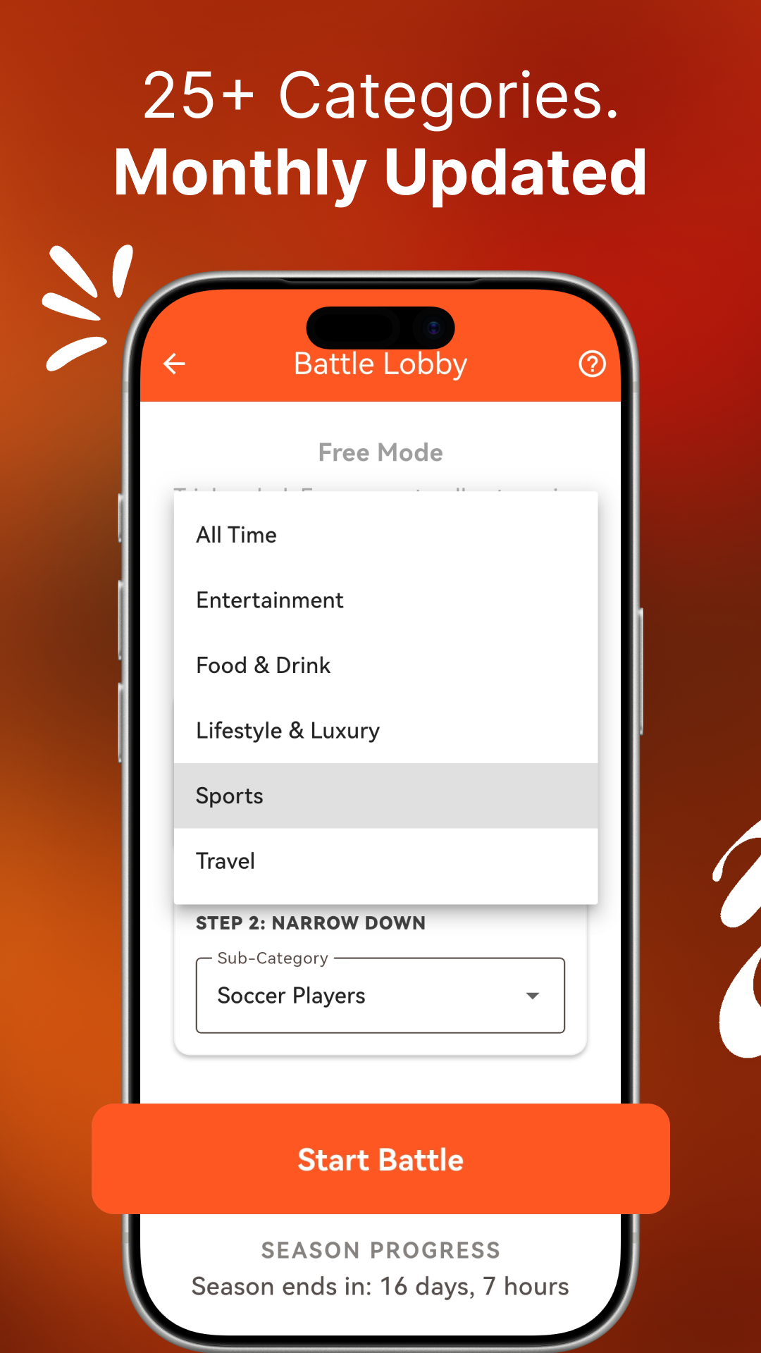 Over 25 Categories